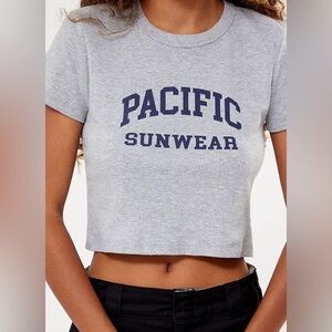 Pacific Sunwear Heather Gray Baby Tee Crop Top